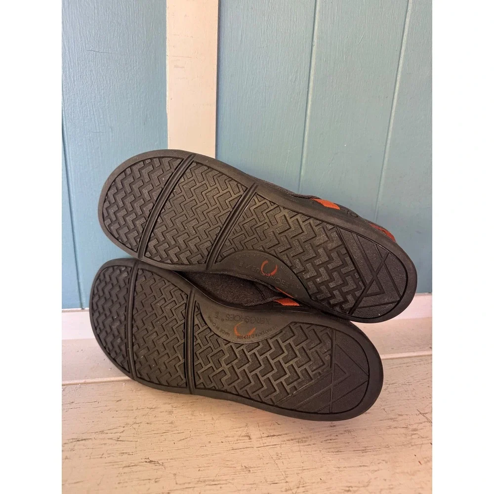 Xero Shoes Mens Hana Casual Barefoot Shoes Gray Orange Canvas Size 8 Minimalist